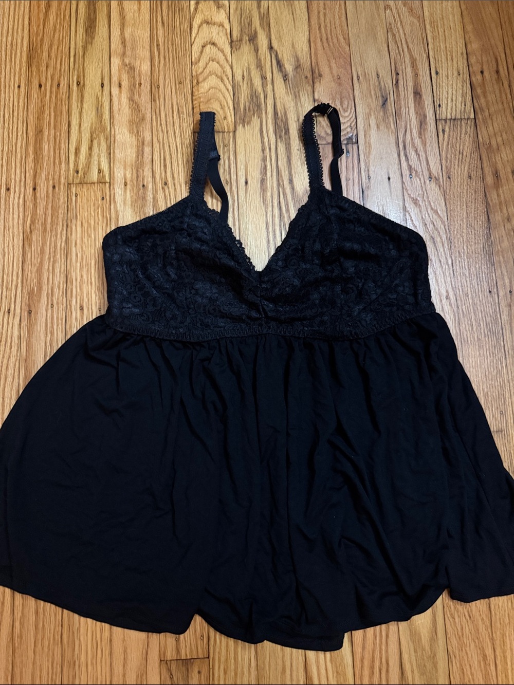 Black Lace Babydoll Sleep Tank Top